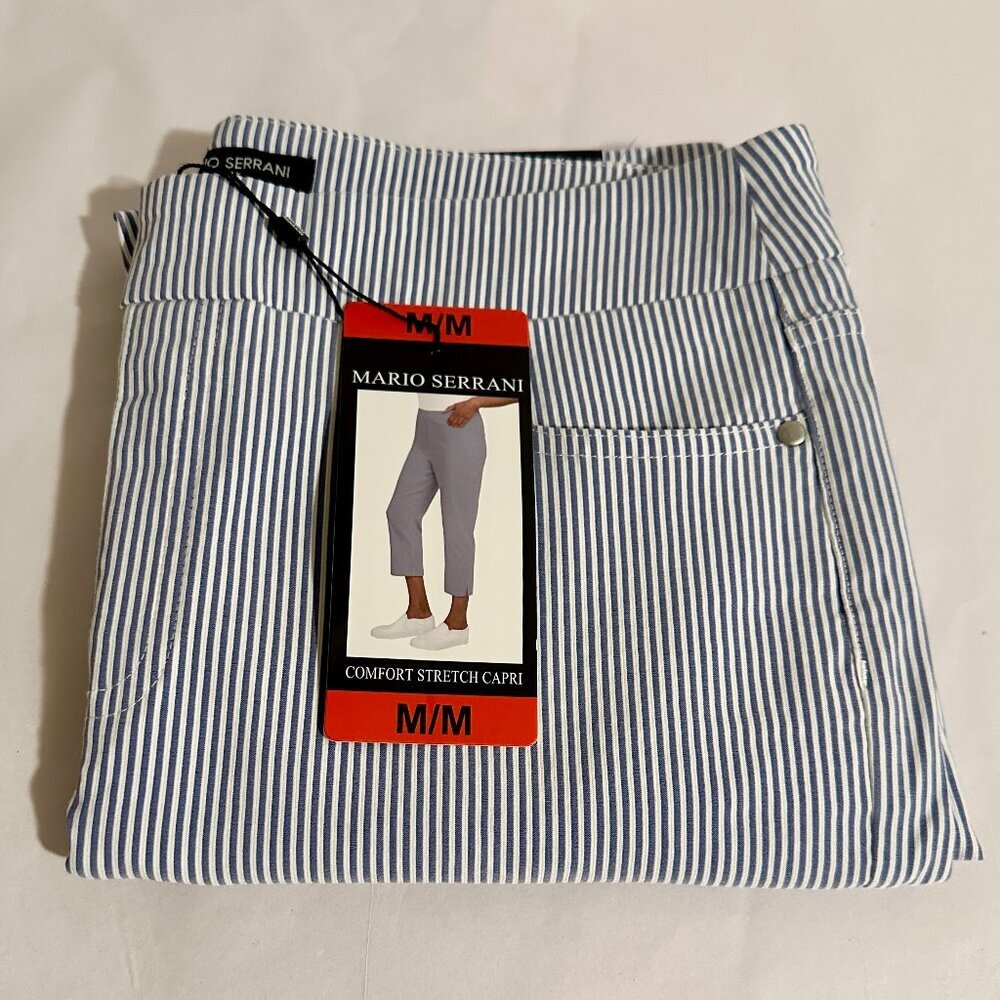 Mario Serrani Women's Comfort Stretch Capri Pants Size M Tummy Control Panel NEW - Picture 14 of 14